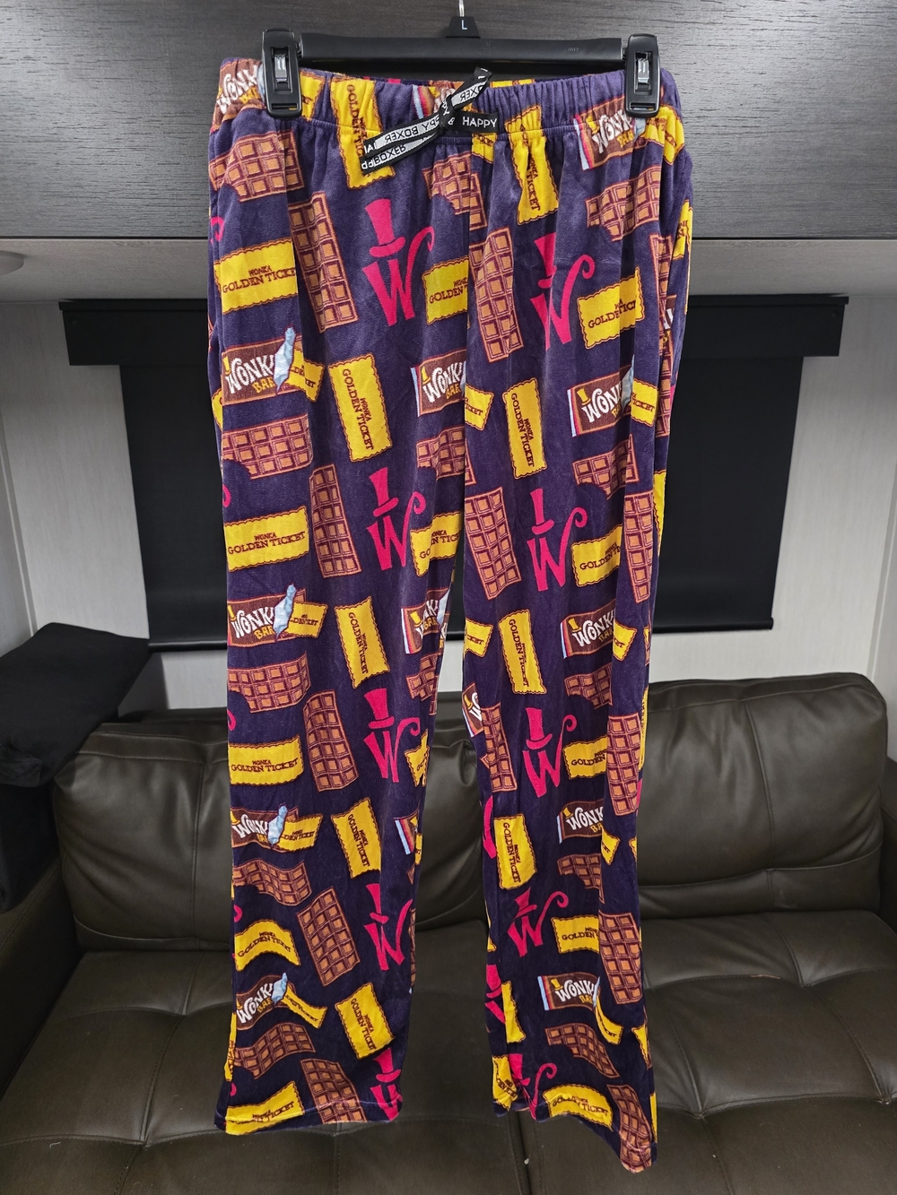 Novelty Willy Wonka, Minky Fleece, Print Lounge Pants, Size L